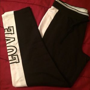 Black and white sweat pants